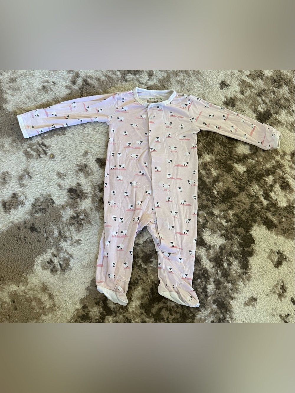 Magnetic Me Pink Sheep Print Footie One-Piece